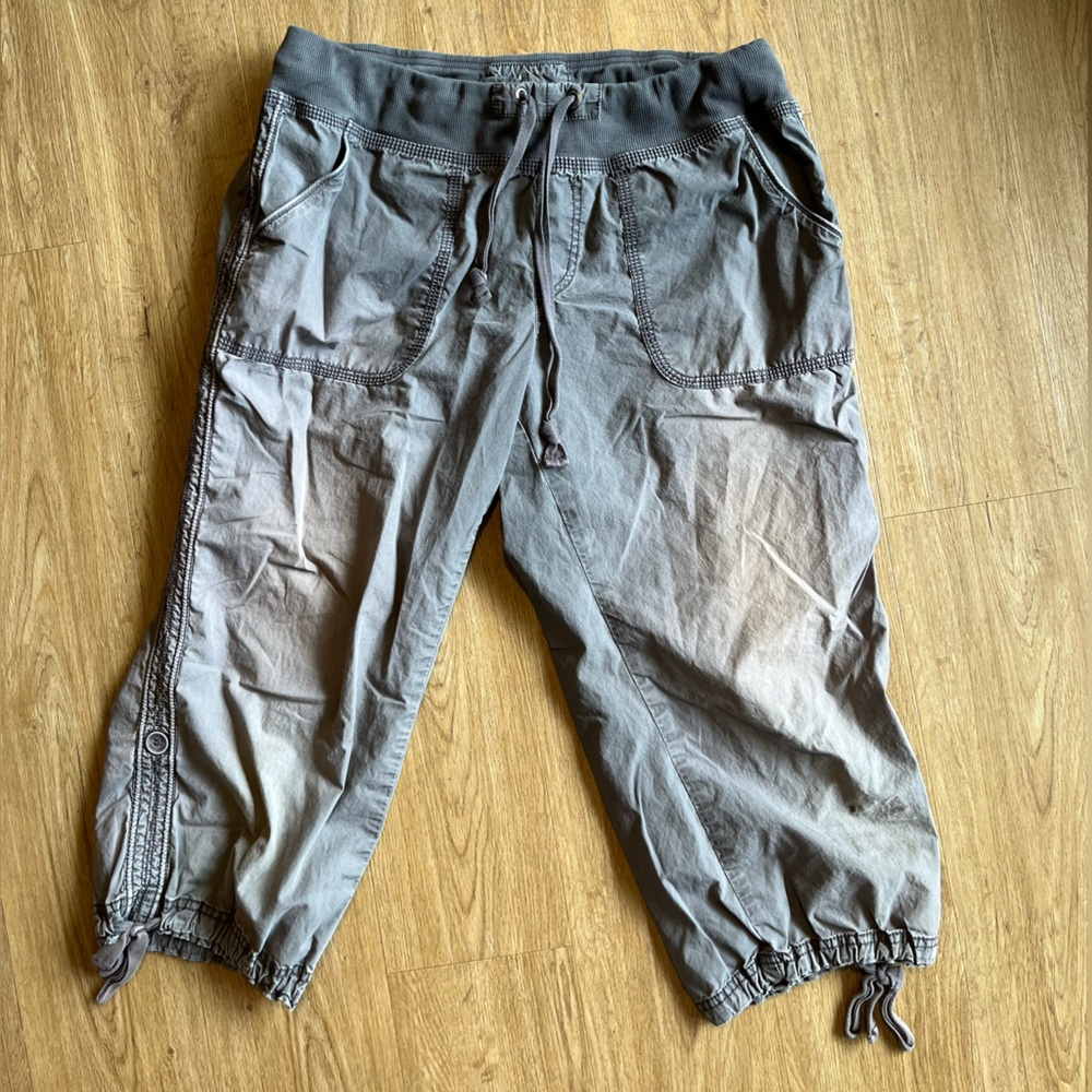 Calvin Klein Gray Cropped Drawstring Jogger Pants